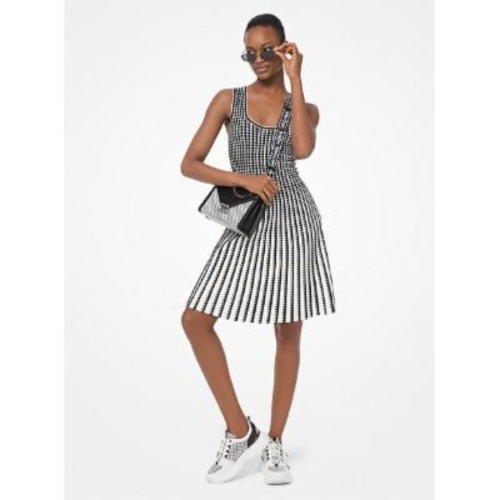 Michael Kors Womens Casual Dress Mini Pleated Dress